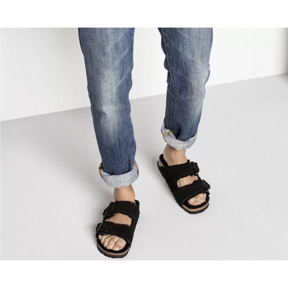 NEW Black Shearling Birkenstocks (Size 37) - Picture 5 of 9